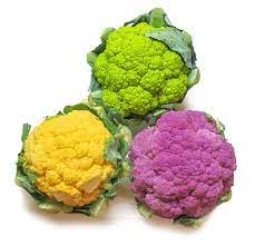 Cauliflower, Carnival Multi-Color (Whole Head, 6 ct/cs, 2 ea orange-purple-green, Salinas)